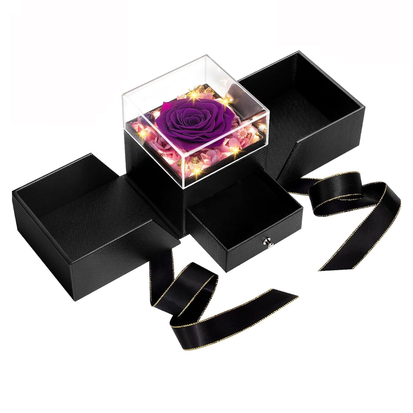 Preserved Rose Acrylic Drawer Box