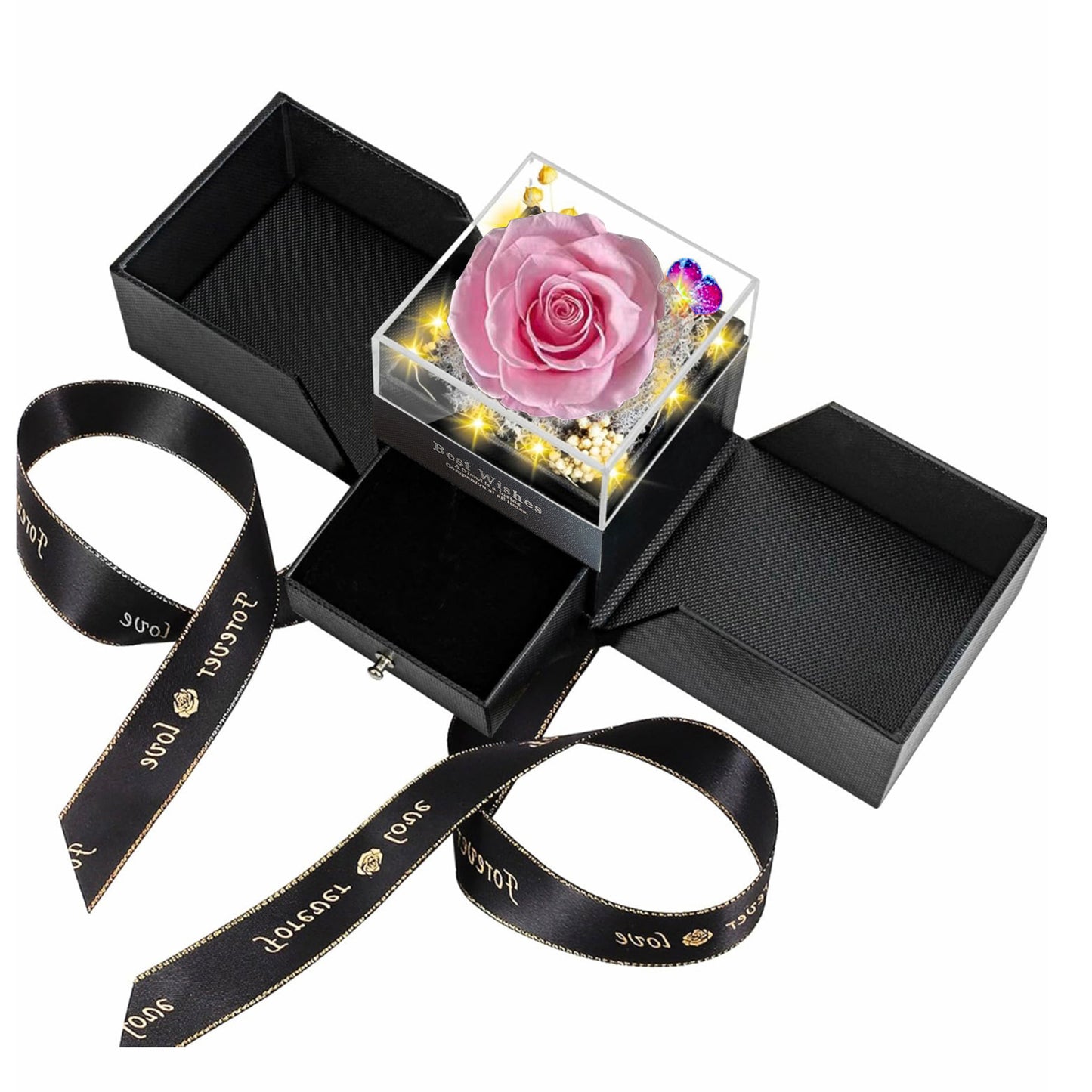 Preserved Rose Acrylic Drawer Box