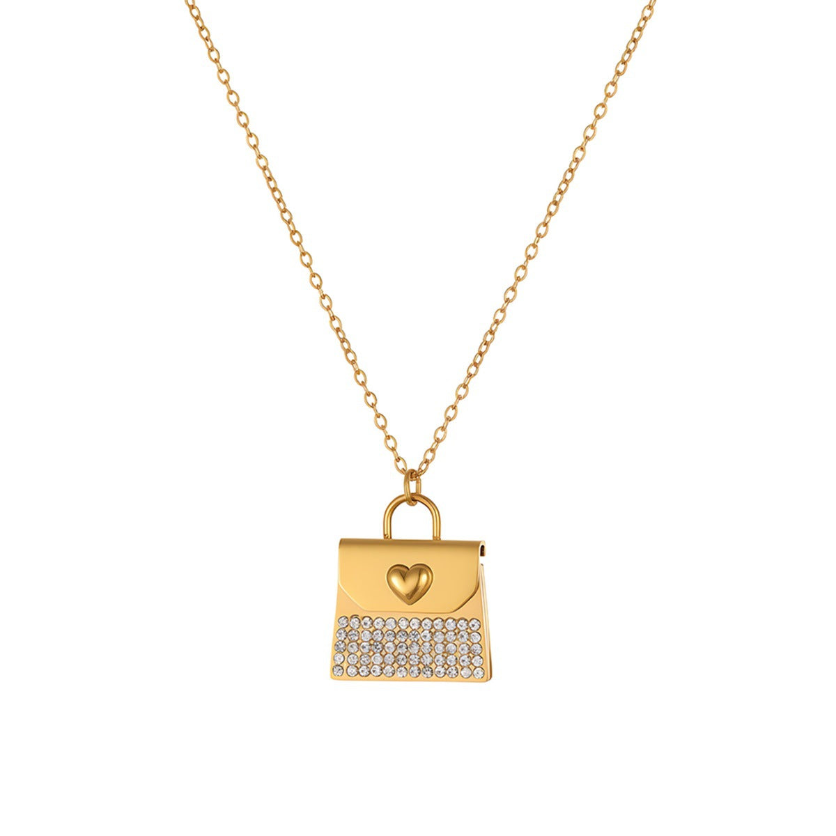 18K Gold Heart Envelope Necklace
