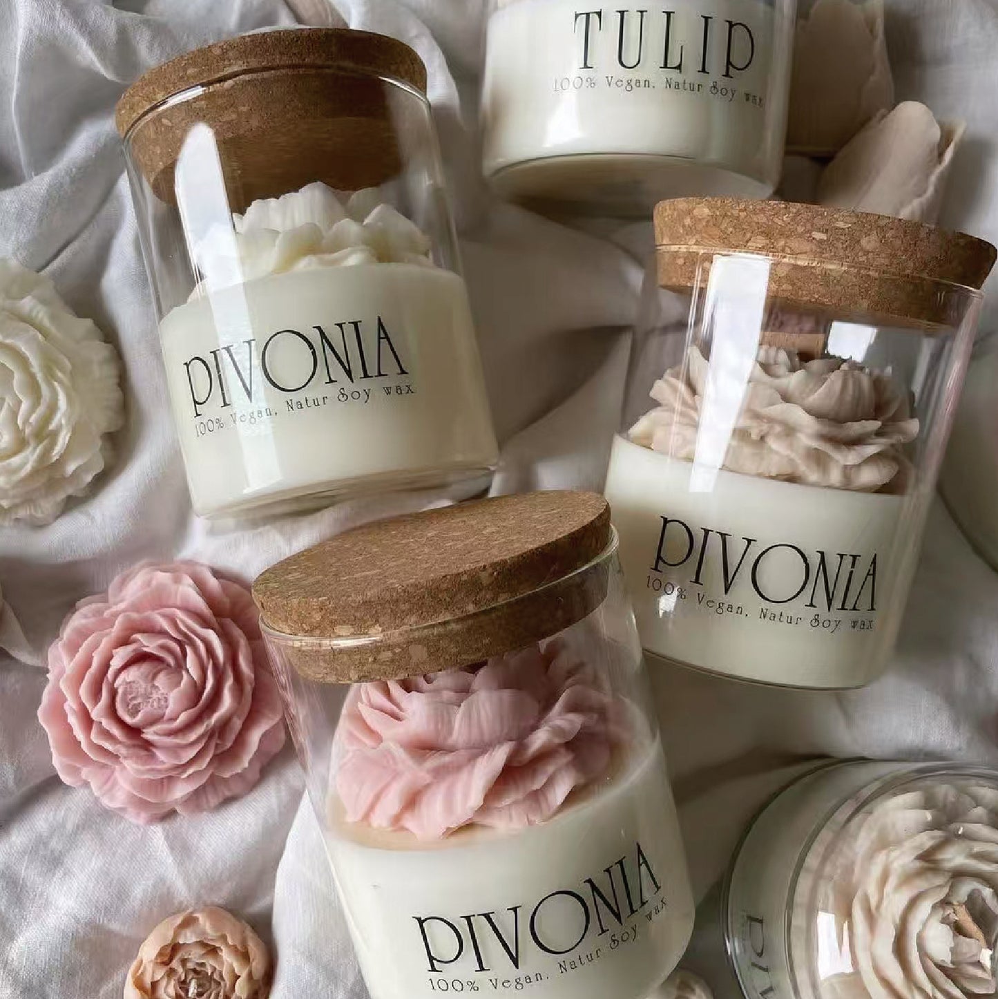 Handmade Peony Scented Candle