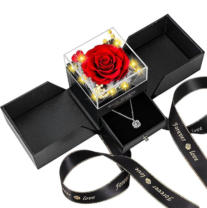 Preserved Rose Acrylic Drawer Box